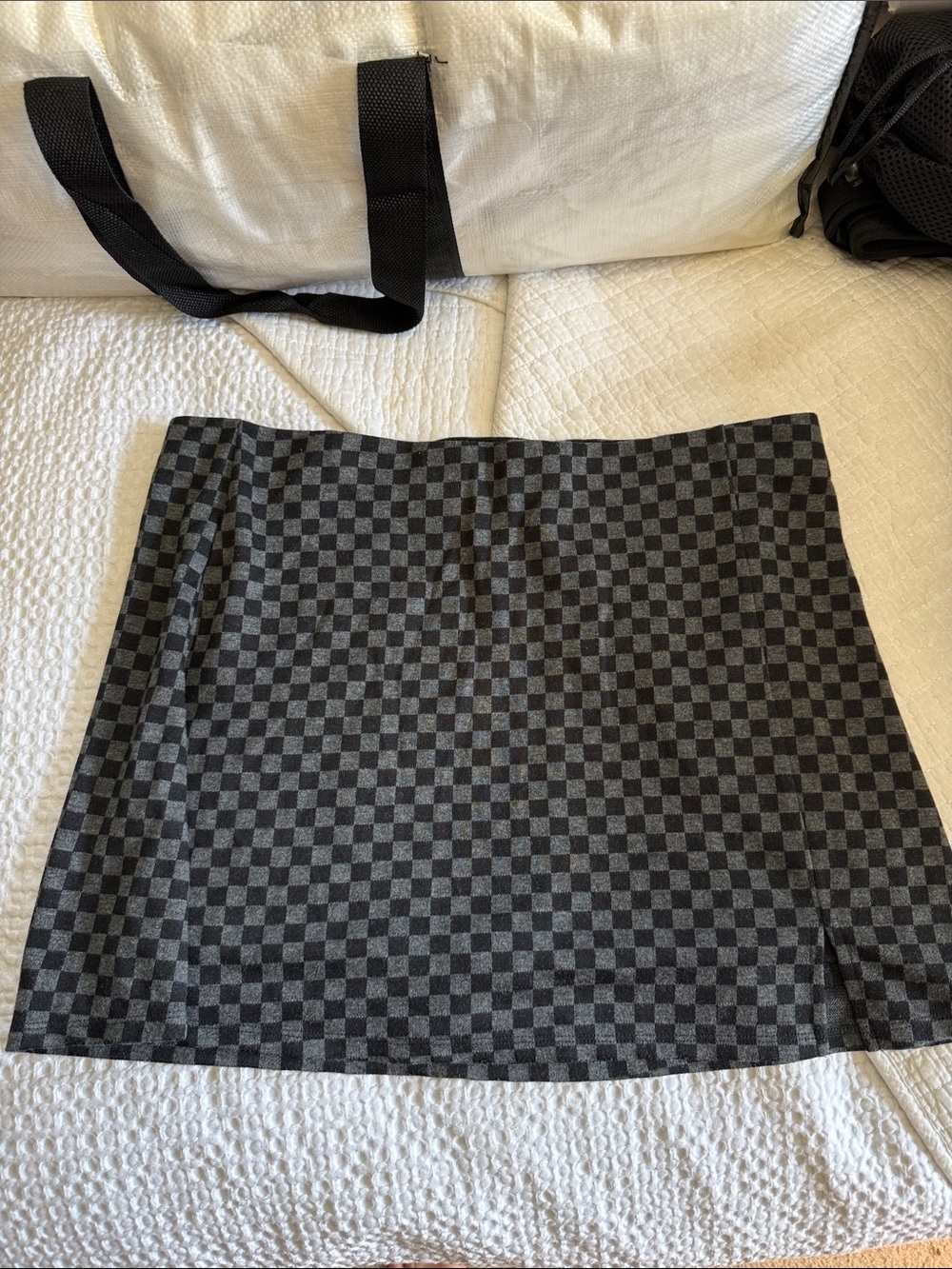 AE Checkerboard Black and Gray Mini Skort